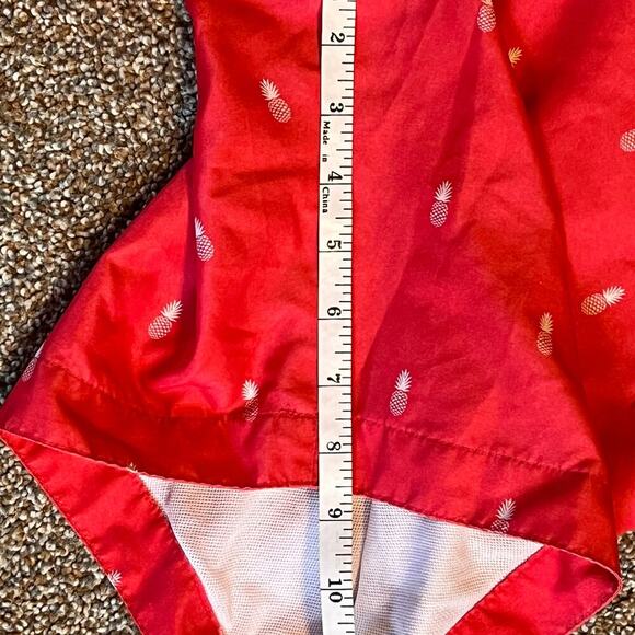 Stylish Red Pineapple Print Men's Swim Shorts - Picture 3 of 6